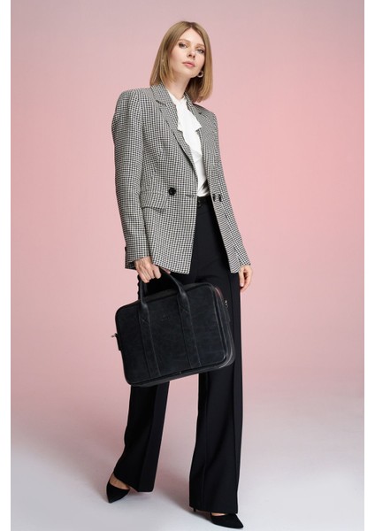 Crazy Siyah Renk Macbook Organizer 13 ve 14 Inç Laptop Evrak Çantası fırsatları