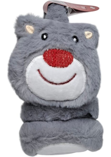 Spteks Kitti Ünisex Çocuk Gri Renk Ayıcık Figürlü Kışlık Peluş Kulaklık