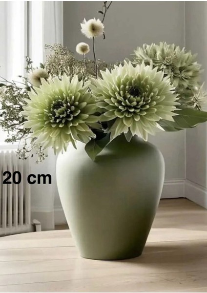 Iskandinav Tarzı Bohem 20 cm Seramik Yeşil Vazo