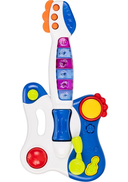 Işıklı Müzikli Gitar Beyaz