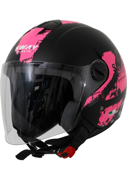 Sw 715 Pink Matt Black Yarım Kask
