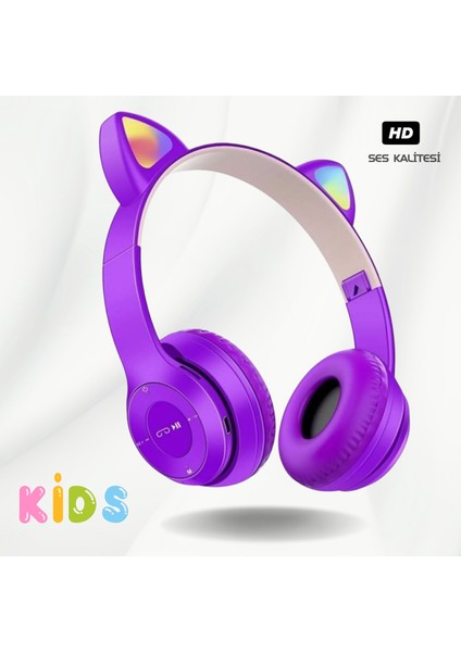 P47M Rgb Çocuk Için Kedi Kulaklık