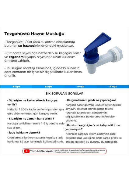 Tezgahüstü Su Arıtma Cihazı Hazne Musluğu