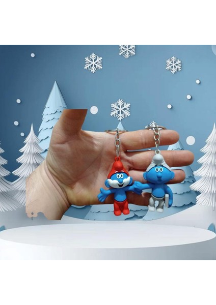 Şirinler Karikatür Anime Figür Pvc 2 Adet Anahtarlık Çanta Anahtarlık Süsü fiyatları