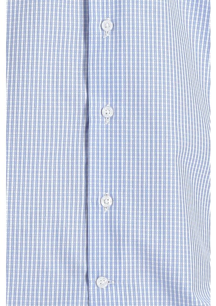 Uzun Kol Slim Fit Dar Kesim Ekose Pamuklu Kolay Ütülenebilir Gömlek