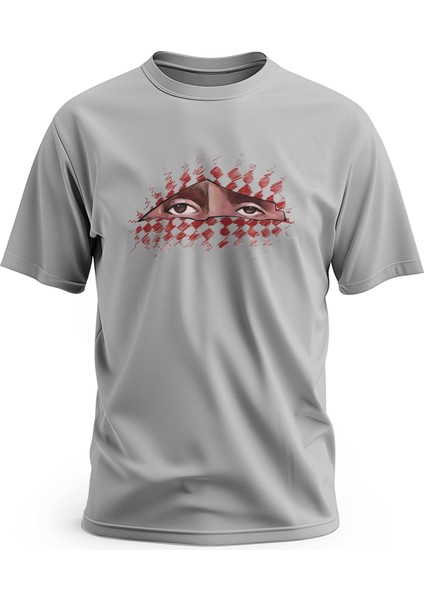 Tişört, Kısa Kollu Abo Obaida Gözleri Dijital Baskılı Unisex Tişört