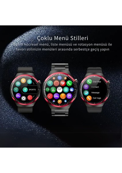 Amoled Ekran Silikon Metal Iki Kordonlu Space Edition Watch 4 Pro Plus Akıllı Saat