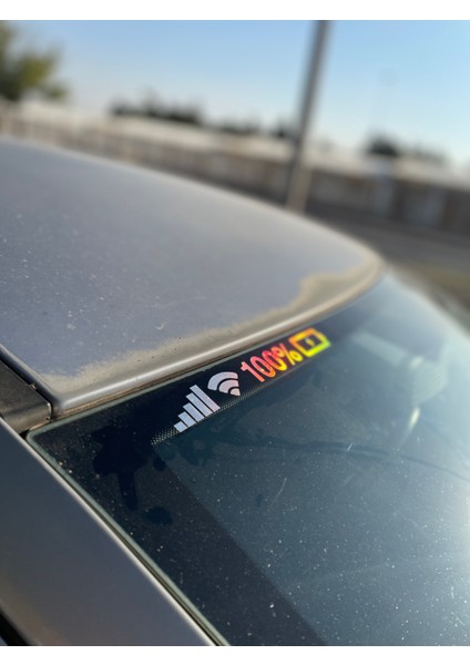 Araba Camı Için Hologramlı Renk Değiştiren Pil-Wifi Sticker ETIKET(20CMX3CM) fiyatları
