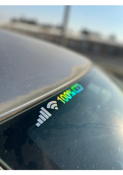 Araba Camı Için Hologramlı Renk Değiştiren Pil-Wifi Sticker ETIKET(20CMX3CM) modelleri