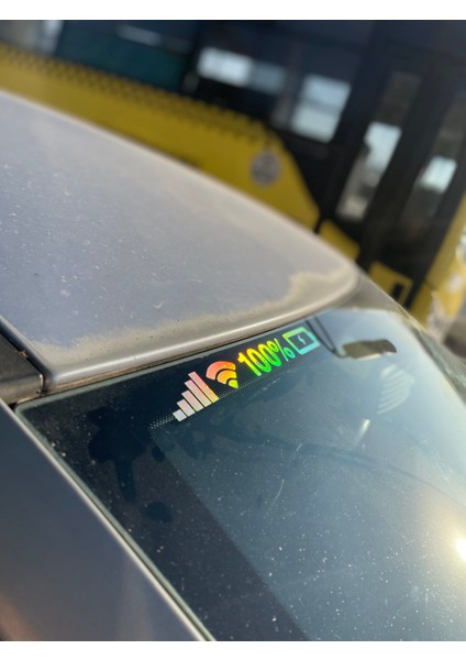 Araba Camı Için Hologramlı Renk Değiştiren Pil-Wifi Sticker ETIKET(20CMX3CM) fırsatları