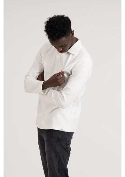 Gömlek Yaka Hafif Armürlü Slimfit Uzun Kol Sweatshirt fiyatları