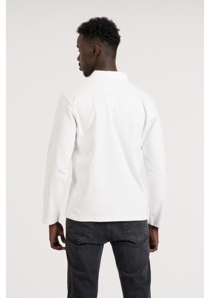 Gömlek Yaka Hafif Armürlü Slimfit Uzun Kol Sweatshirt modelleri