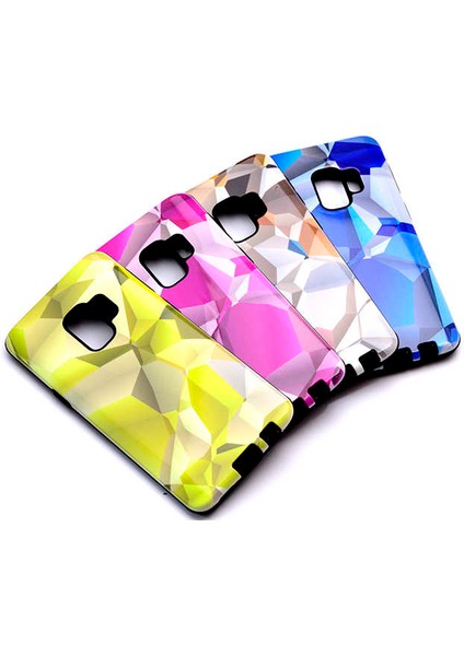 Galaxy A6 2018 Uyumlu Kılıf Kaliteli Çift Katmanlı Renkli Parlak Piramit Silikon modelleri