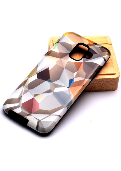 Galaxy A6 2018 Uyumlu Kılıf Kaliteli Çift Katmanlı Renkli Parlak Piramit Silikon