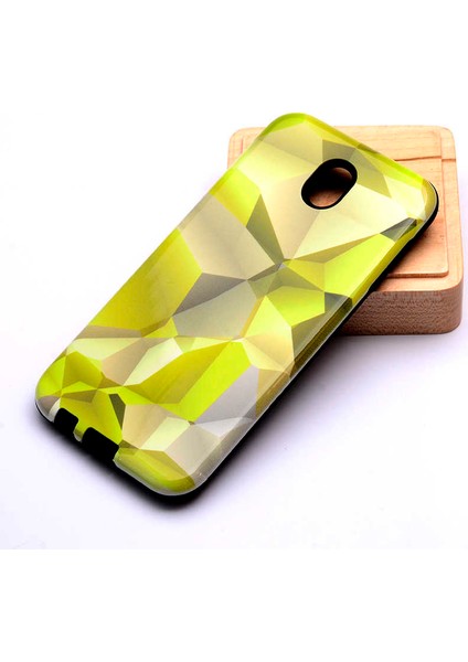 Galaxy J7 Pro Uyumlu Kılıf Kaliteli Çift Katmanlı Renkli Parlak Piramit Silikon