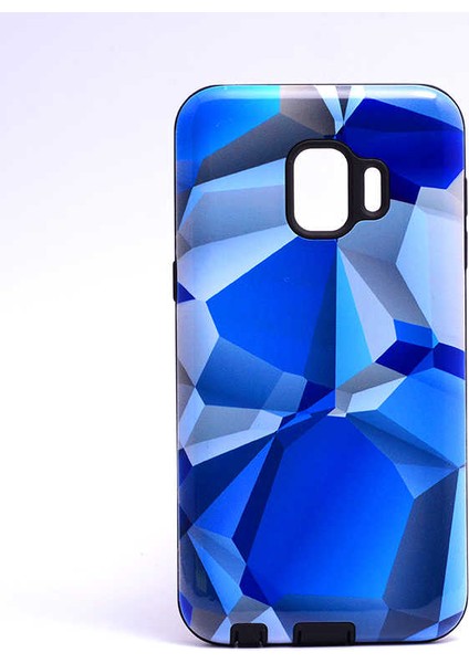 Galaxy J2 Core Uyumlu Kılıf Kaliteli Çift Katmanlı Renkli Parlak Piramit Silikon Kapak