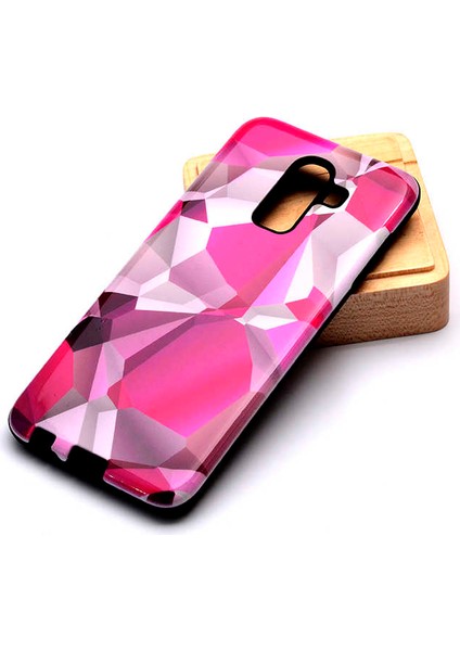 Galaxy A6 Plus 2018 Uyumlu Kılıf Kaliteli Çift Katmanlı Renkli Parlak Piramit Silikon