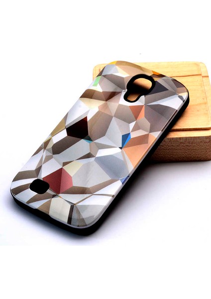 Galaxy S4 Uyumlu Kılıf Kaliteli Çift Katmanlı Renkli Parlak Piramit Silikon Kapak