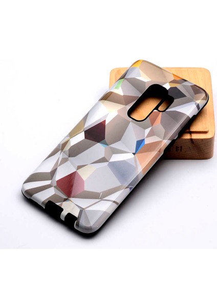 Galaxy S9 Plus Uyumlu Kılıf Kaliteli Çift Katmanlı Renkli Parlak Piramit Silikon Kapak