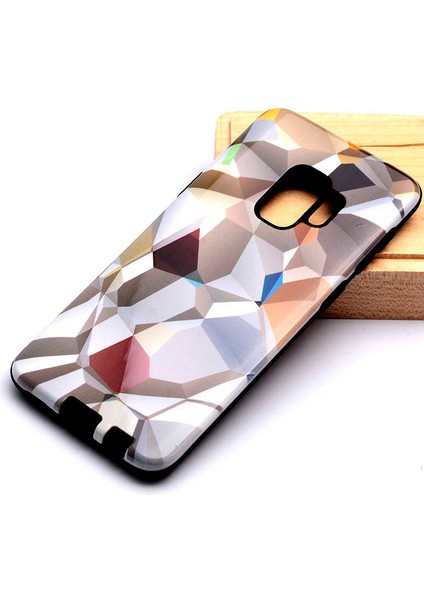 Galaxy S9 Uyumlu Kılıf Kaliteli Çift Katmanlı Renkli Parlak Piramit Silikon Kapak
