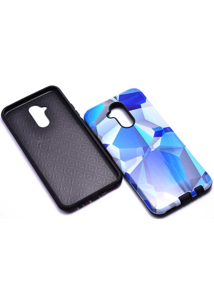 Mate 20 Lite Uyumlu Kılıf Kaliteli Çift Katmanlı Renkli Parlak Piramit Silikon Kapak fiyatları
