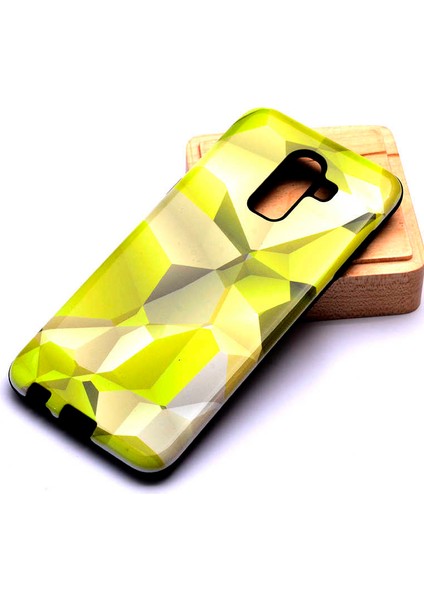 Galaxy A6 Plus 2018 Uyumlu Kılıf Kaliteli Çift Katmanlı Renkli Parlak Piramit Silikon