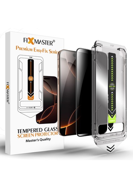 iPhone 12 Pro Uyumlu Hayalet (Privacy) Temperli Cam , Easy Fix Serisi Kolay Kurulum Ekran Koruyucu