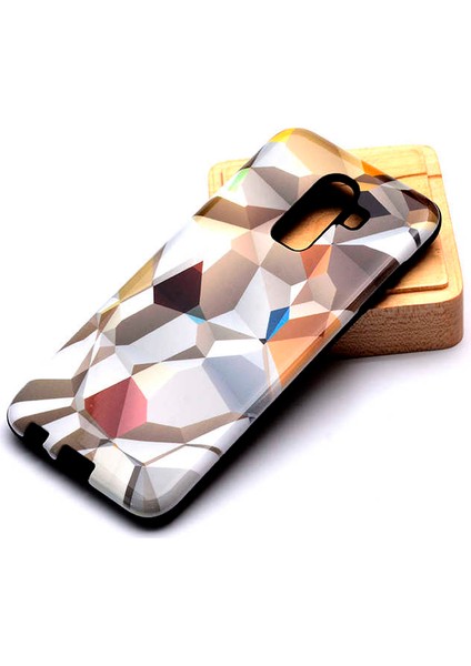Galaxy A6 Plus 2018 Uyumlu Kılıf Kaliteli Çift Katmanlı Renkli Parlak Piramit Silikon