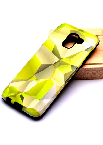 Galaxy J6 Uyumlu Kılıf Kaliteli Çift Katmanlı Renkli Parlak Piramit Silikon