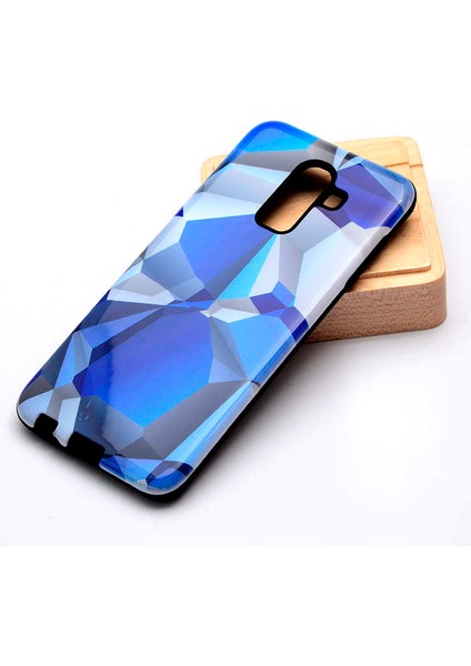 Galaxy A6 Plus 2018 Uyumlu Kılıf Kaliteli Çift Katmanlı Renkli Parlak Piramit Silikon