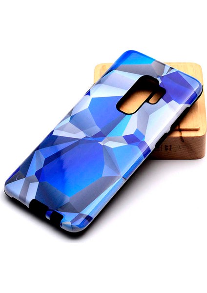 Galaxy S9 Plus Uyumlu Kılıf Kaliteli Çift Katmanlı Renkli Parlak Piramit Silikon Kapak