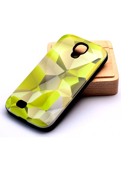 Galaxy S4 Uyumlu Kılıf Kaliteli Çift Katmanlı Renkli Parlak Piramit Silikon Kapak