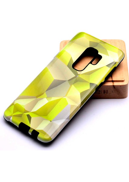 Galaxy S9 Plus Uyumlu Kılıf Kaliteli Çift Katmanlı Renkli Parlak Piramit Silikon Kapak