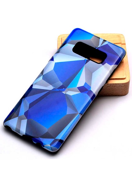 Galaxy Note 8 Uyumlu Kılıf Kaliteli Çift Katmanlı Renkli Parlak Piramit Silikon Kapak