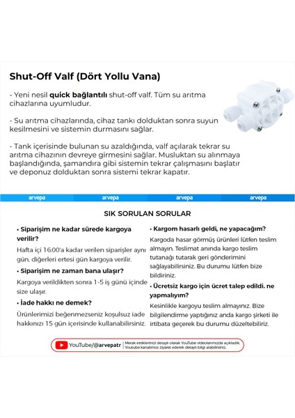 Su Arıtma Cihazı Shutoff Valf (Dört Yollu Vana)