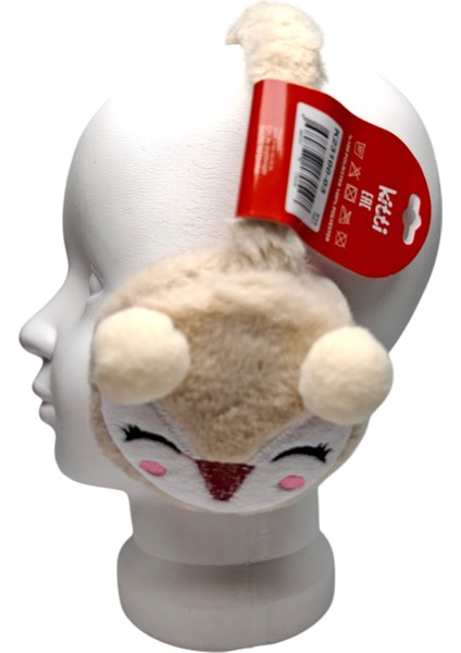 Spteks Kitti Kız Çocuk Bej Renk Maskot Figürlü Kışlık Peluş Kulaklık fırsatları