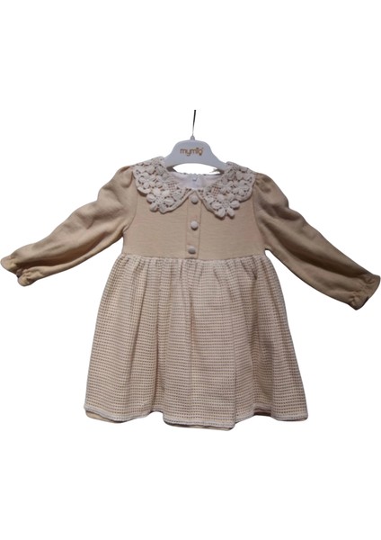 Fileli Dantel Yakalı Elbise