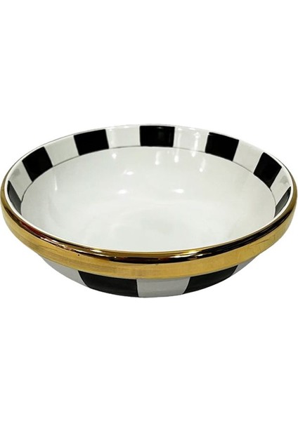 Damalı Siyah 20 Cm Kase