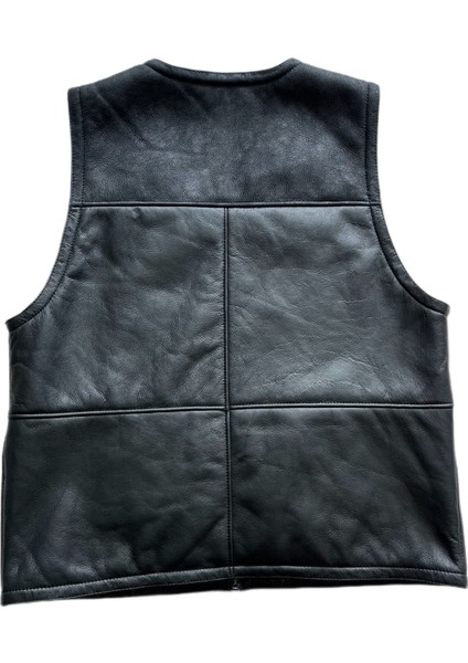 Erkek Deri Yelek Içi Kürk-Dışı Süet Hakiki Deri Klasik Yelek modelleri