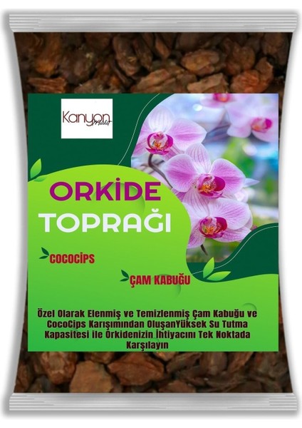 5 Litre Orkide Toprağı - Çam Kabuğu ve Cococips Karışımlı - Elenmiş Temizlenmiş Iri Parçalı