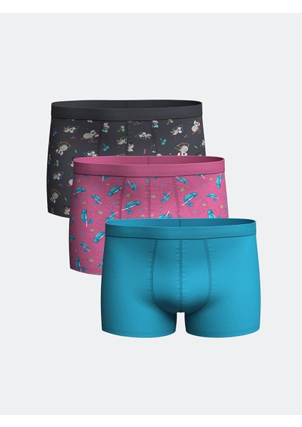 Lc Waıkıkı Standart Kalıp Pamuklu Esnek Erkek Boxer 3'lü