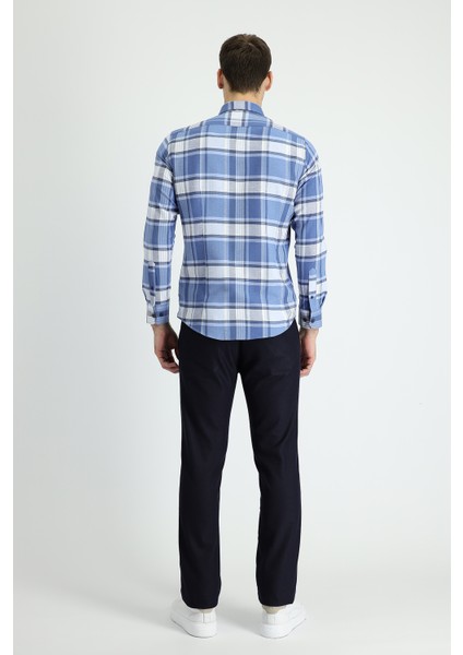 Slim Fit Dar Kesim Likralı Klasik Kuşgözü Kumaş Pantolon