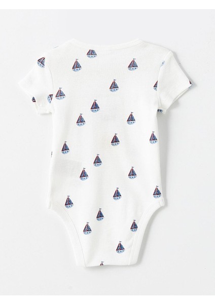 Lcw Baby Bisiklet Yaka Uzun Kollu Baskılı Erkek Bebek Çıtçıtlı Body 2'li fırsatları