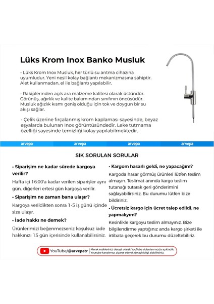 Su Arıtma Cihazı Krom Banko Musluk (Inox) fırsatları