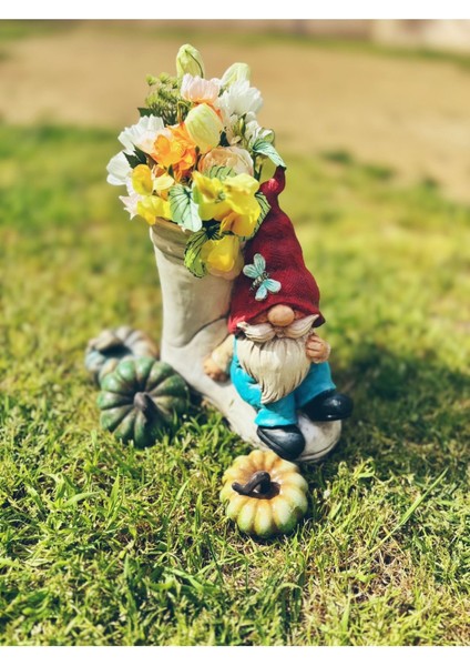 Çizmeli Cüce/ Çiçeklik / Saksı / Bahçe Dekor