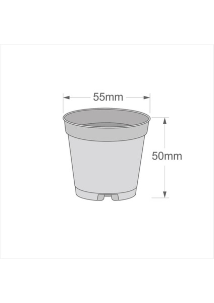 5.5cm Sukkulent ve Kaktüs Yetiştirme Saksısı 1875 Adet Tys 5.5