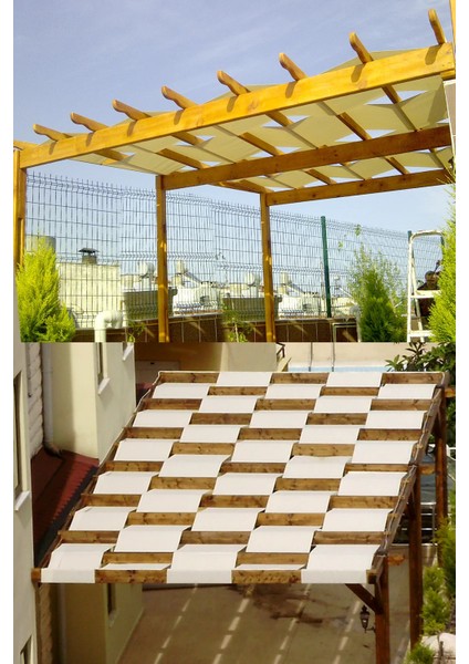 8.5x9.1 Metre Pergola Battı Çıktı Gölgelik Oxford Kumaş modelleri