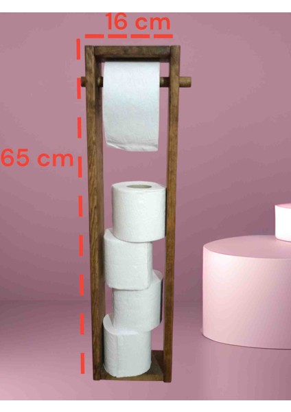 Ahşap Wc Kağıtlık Tuvalet Banyo Dekoru