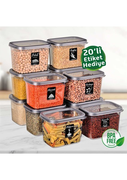 Saklama Kabı Dikdörtgen 1200 Ml Etiket Hediyeli