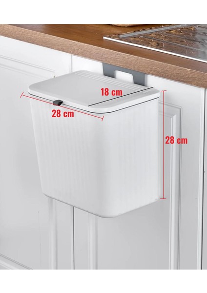 Mutfak Tezgah Üstü ve Dolap Askılı Çöp Kovası 15 Lt.
